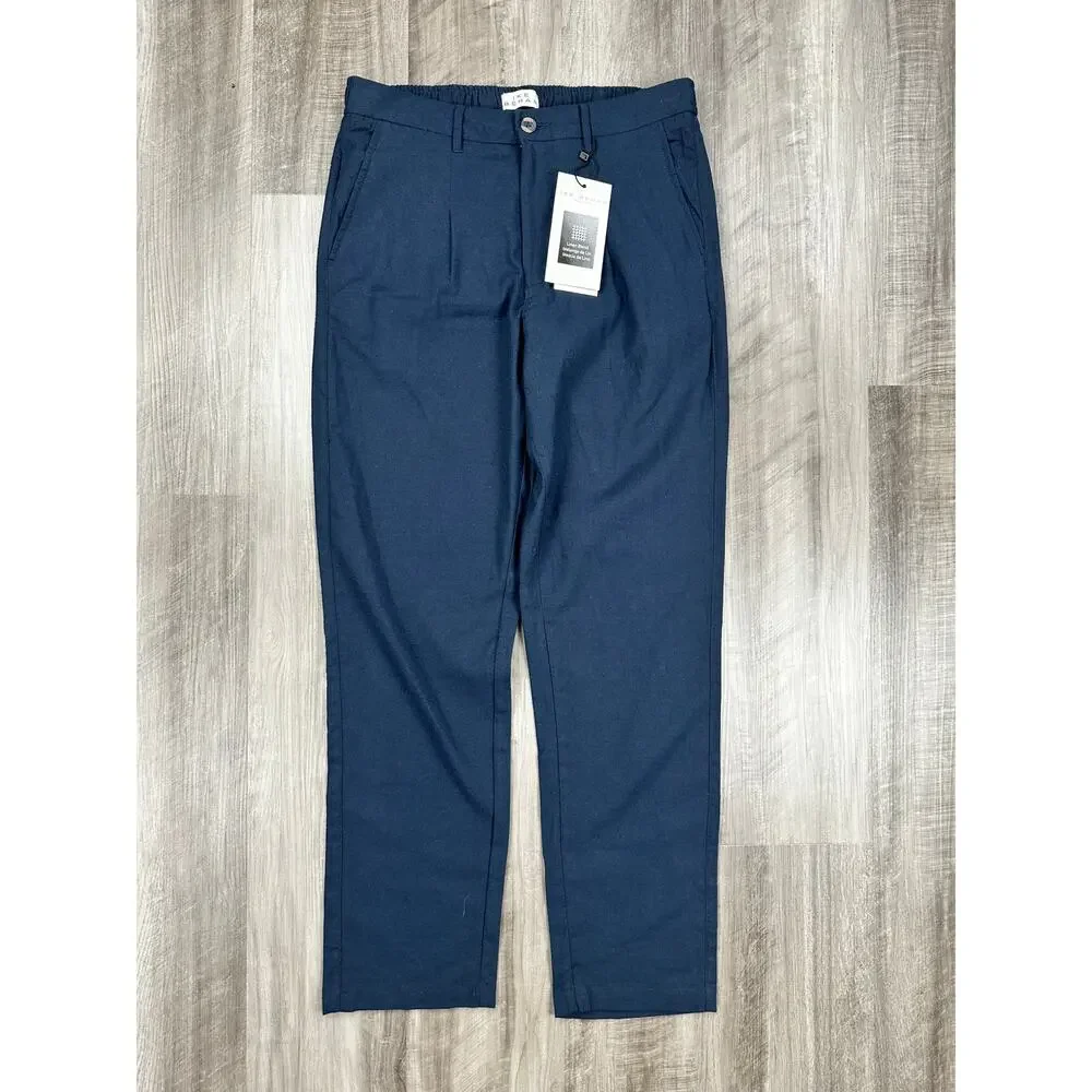 Ike Behar Unstructured Suit Dark Navy Cotton Linen Spandex NWT Medium Men's - Picture 15 of 16